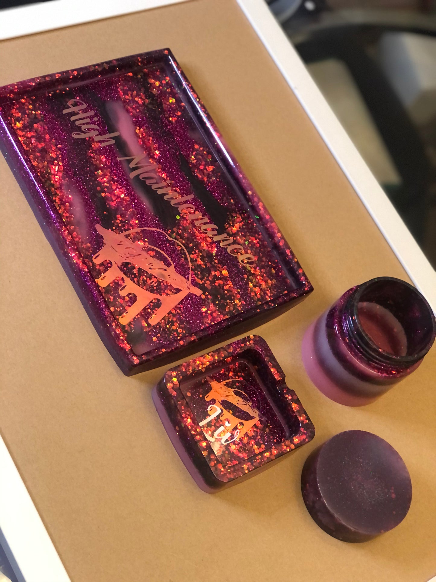 Custom Rolling Tray Set