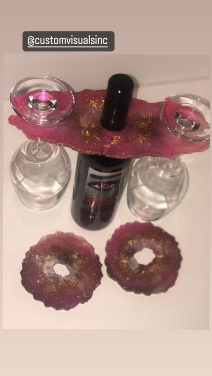 Custom Wine Bottle & Glass Caddy